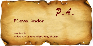 Pleva Andor névjegykártya